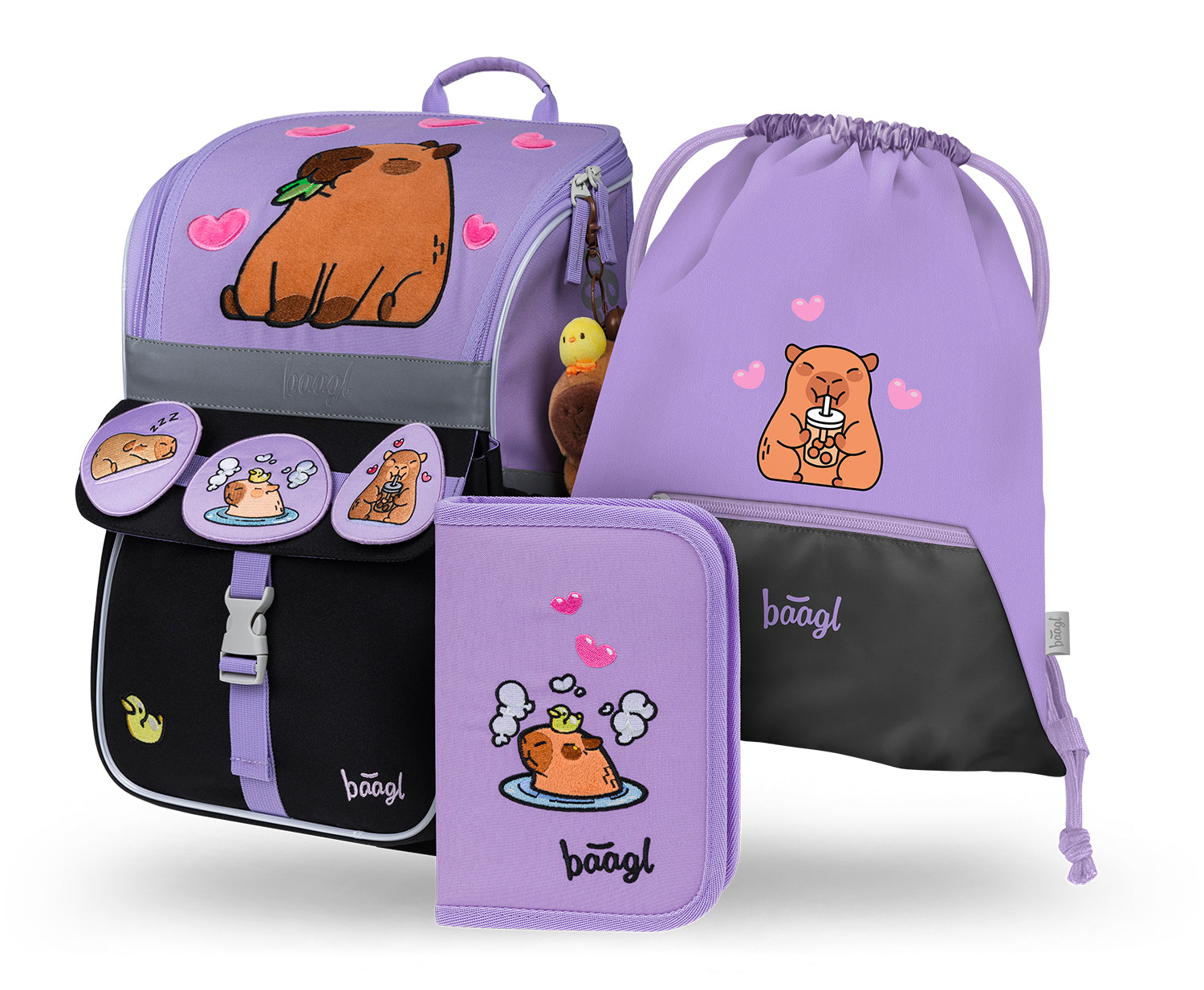 baagl-zippy-capybara-kit-scolaire-cartable-18-l image 1