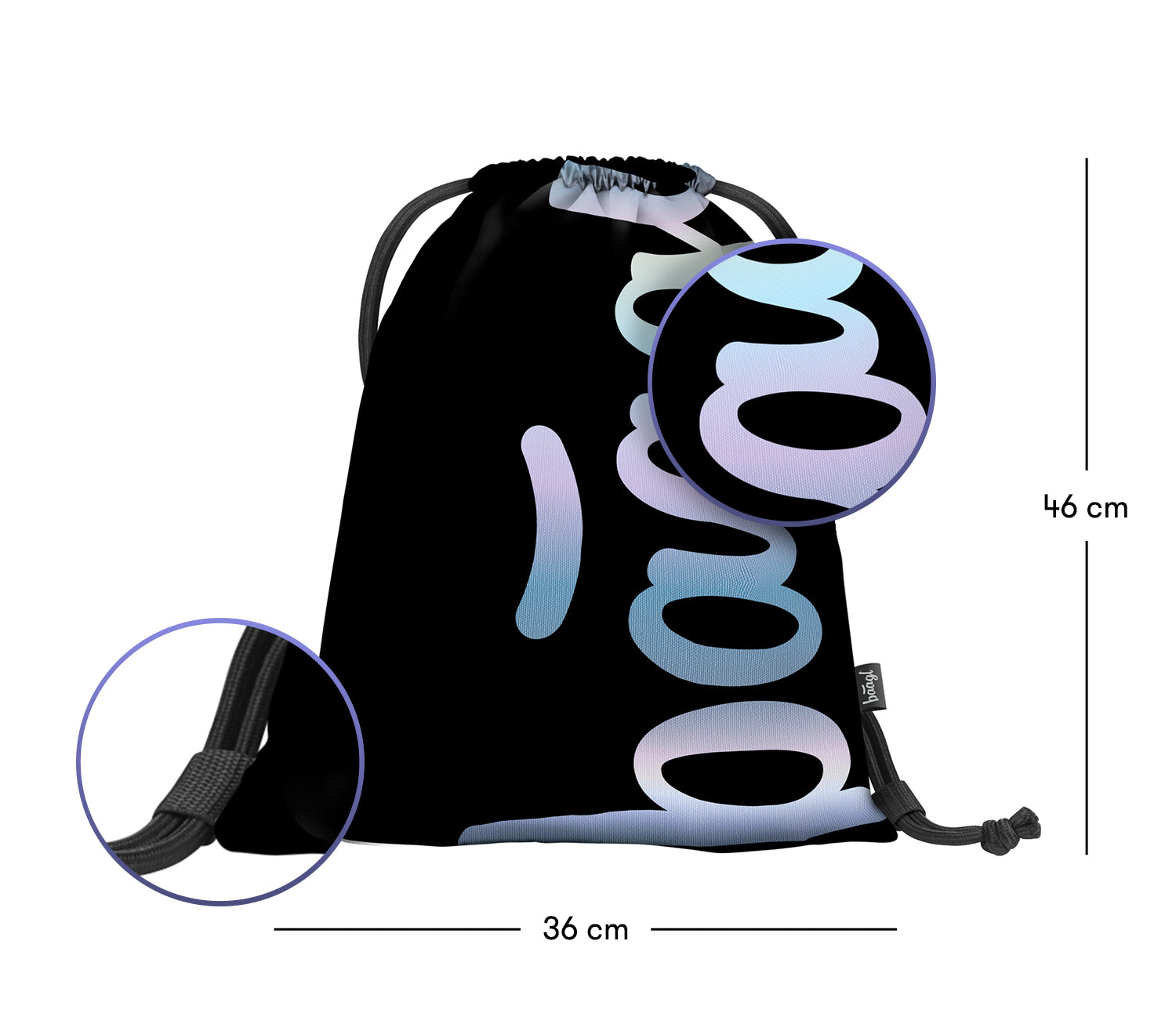 baagl-sac-de-gym-metallic-holo-m-tallis-lavable image 3