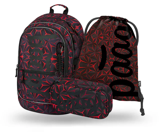 baagl-school-sets-core-red-polygon-ensemble-scolaire-3-pi-ces-rouge image 1