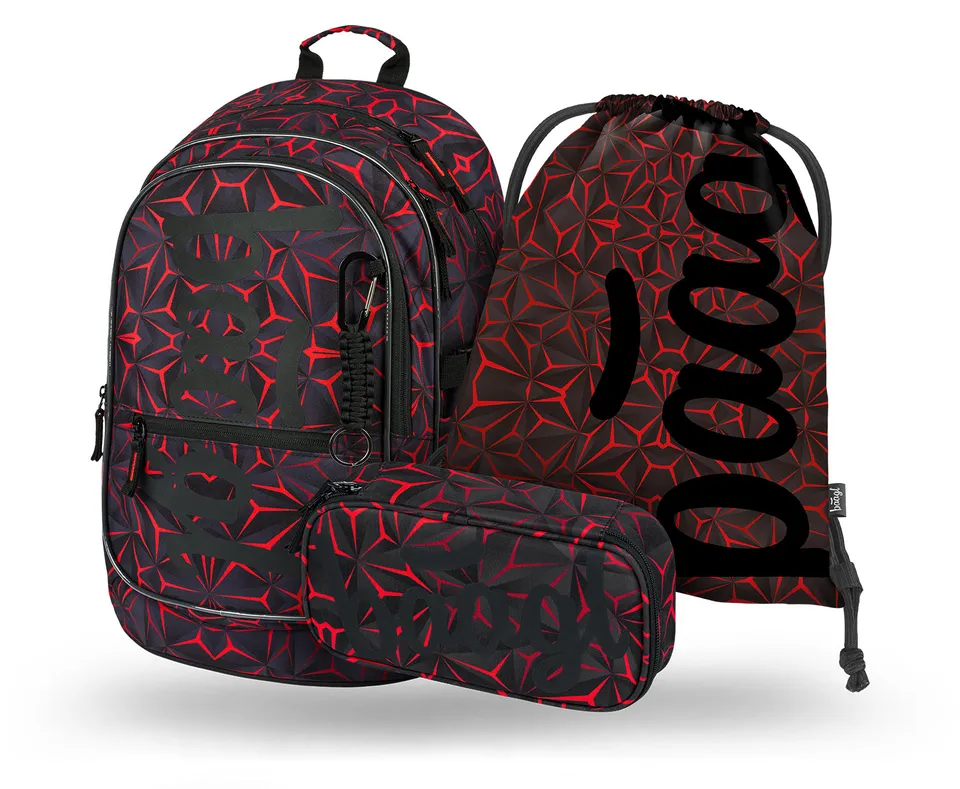 baagl-school-sets-core-red-polygon-ensemble-scolaire-3-pi-ces-rouge image 1
