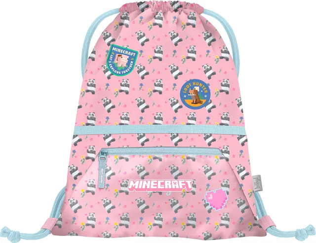 baagl-minecraft-panda-sac-gym-poche-zip-lavable image 1
