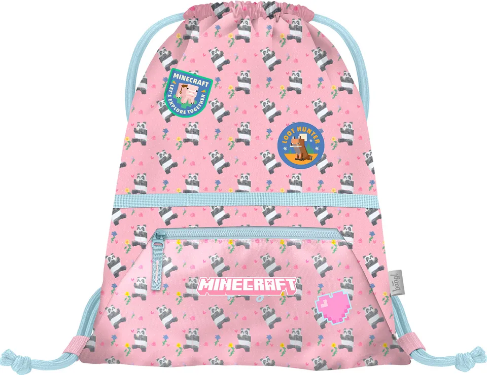 baagl-minecraft-panda-sac-gym-poche-zip-lavable image 1