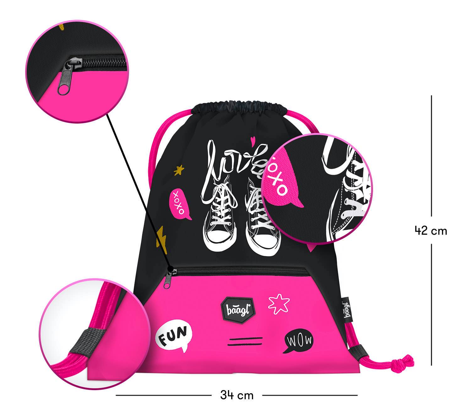 baagl-gym-sacks-sac-de-gym-sneakers-poche-zipp-e image 3