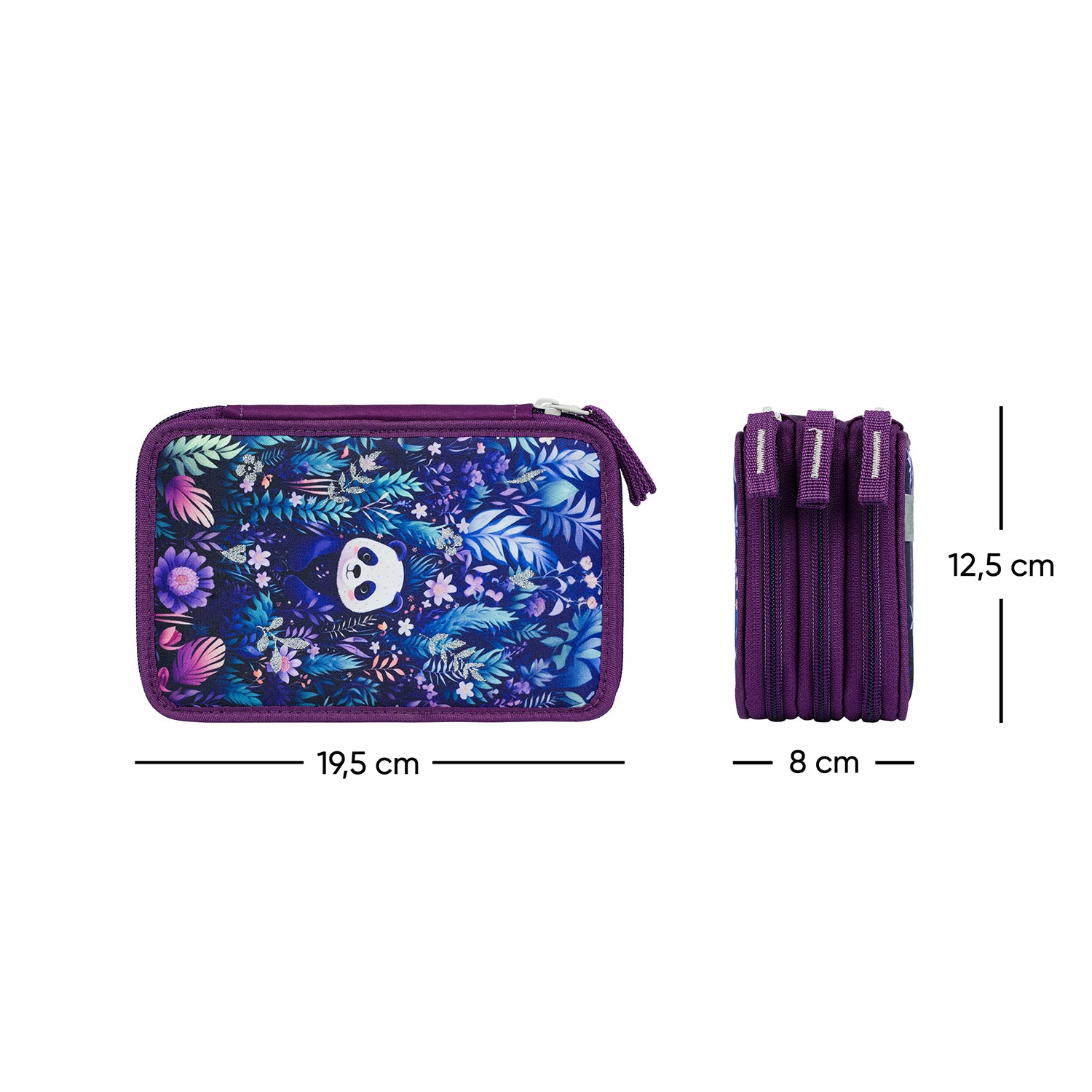 baagl-jungle-panda-trousse-scolaire-triple-3-zip image 6
