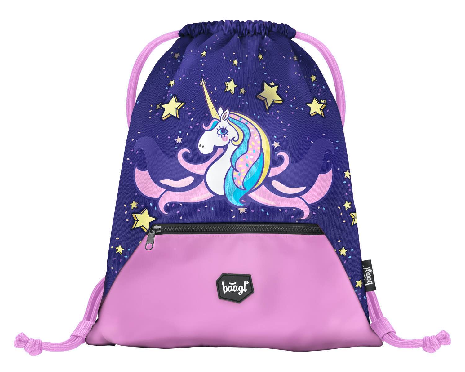 baagl-gym-sacks-sac-gym-licorne-poche-zip image 1