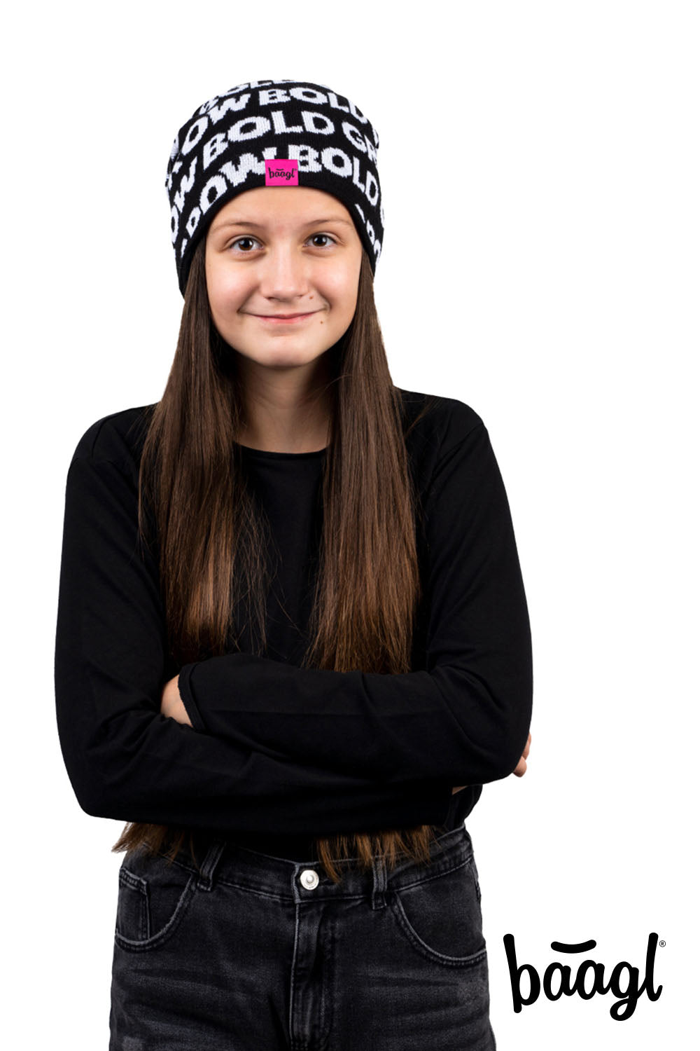 baagl-beanie-bonnet-rose-inscription-55-60-cm image 3