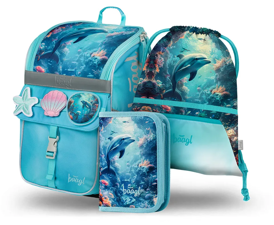 baagl-zippy-dolphin-ensemble-scolaire-cartable-dauphin image 1