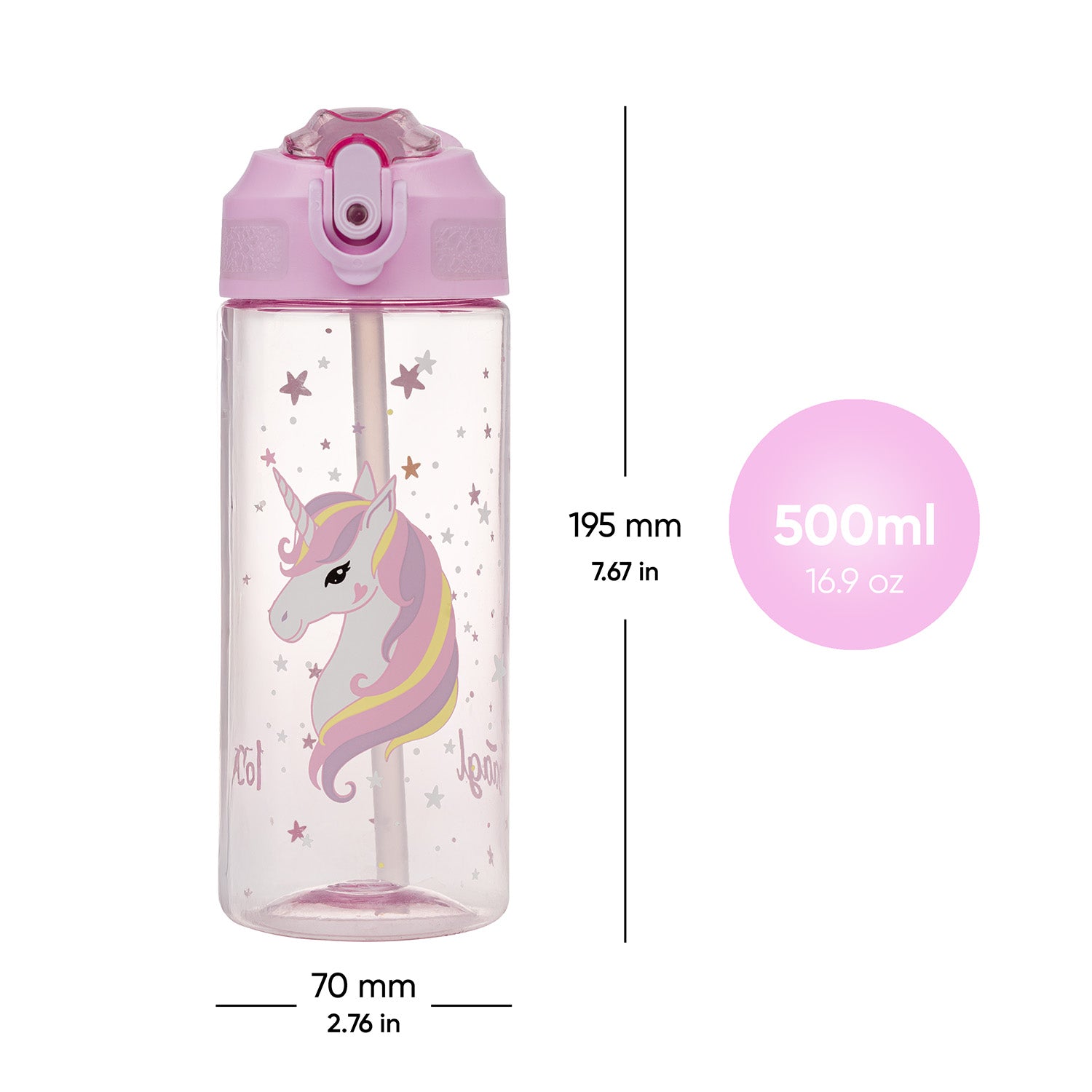 baagl-drinking-bottles-rainbow-unicorn-gourde-500-ml image 5