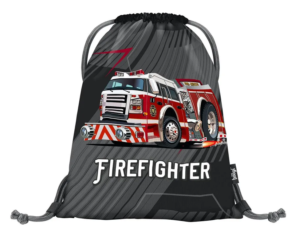 baagl-firetruck-sac-de-sport-cordon-enfant-rouge image 1