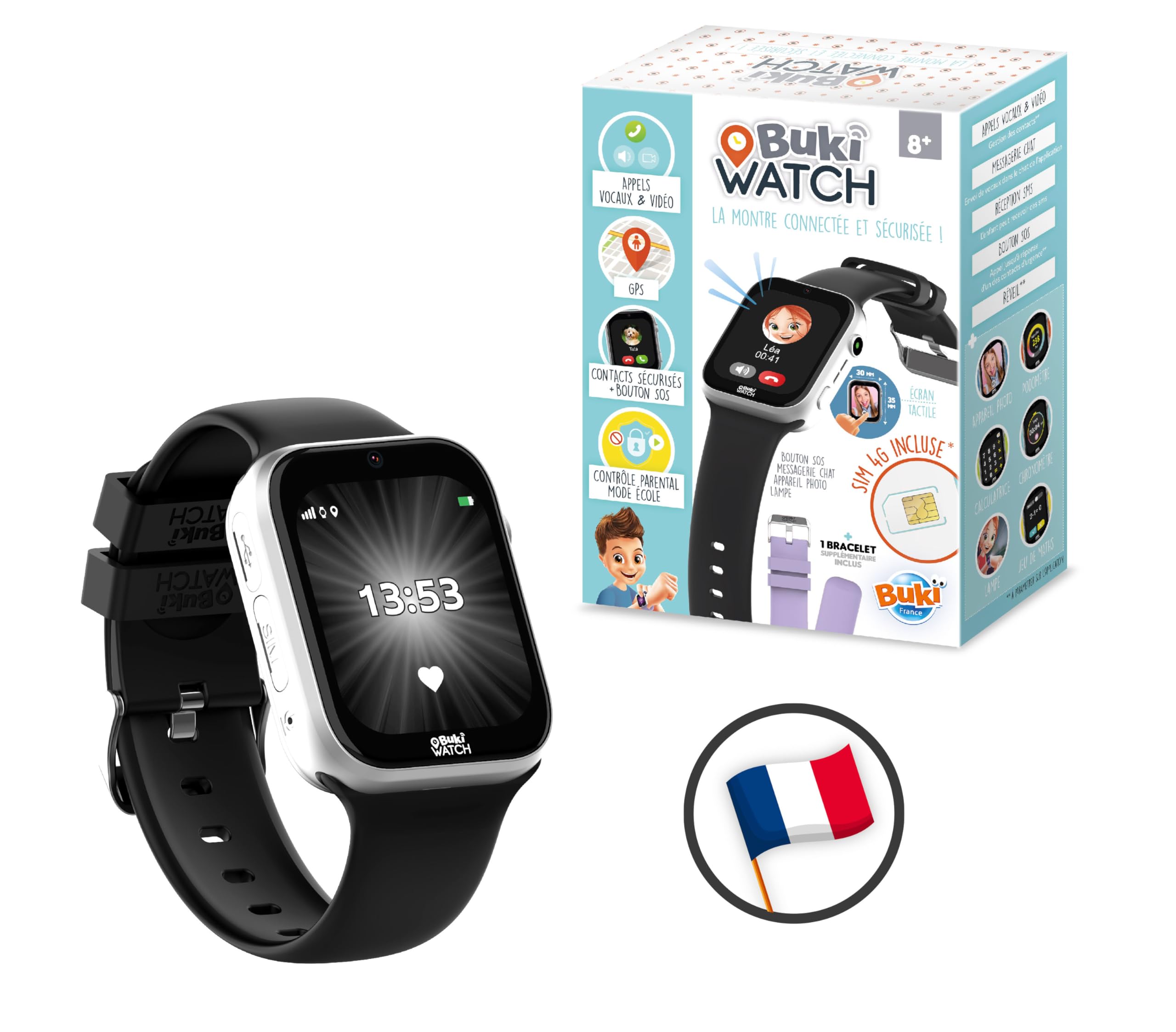 buki-watch-fib01-montre-connect-e-enfant-gps-sos-carte-sim-d-s-8-ans image 2