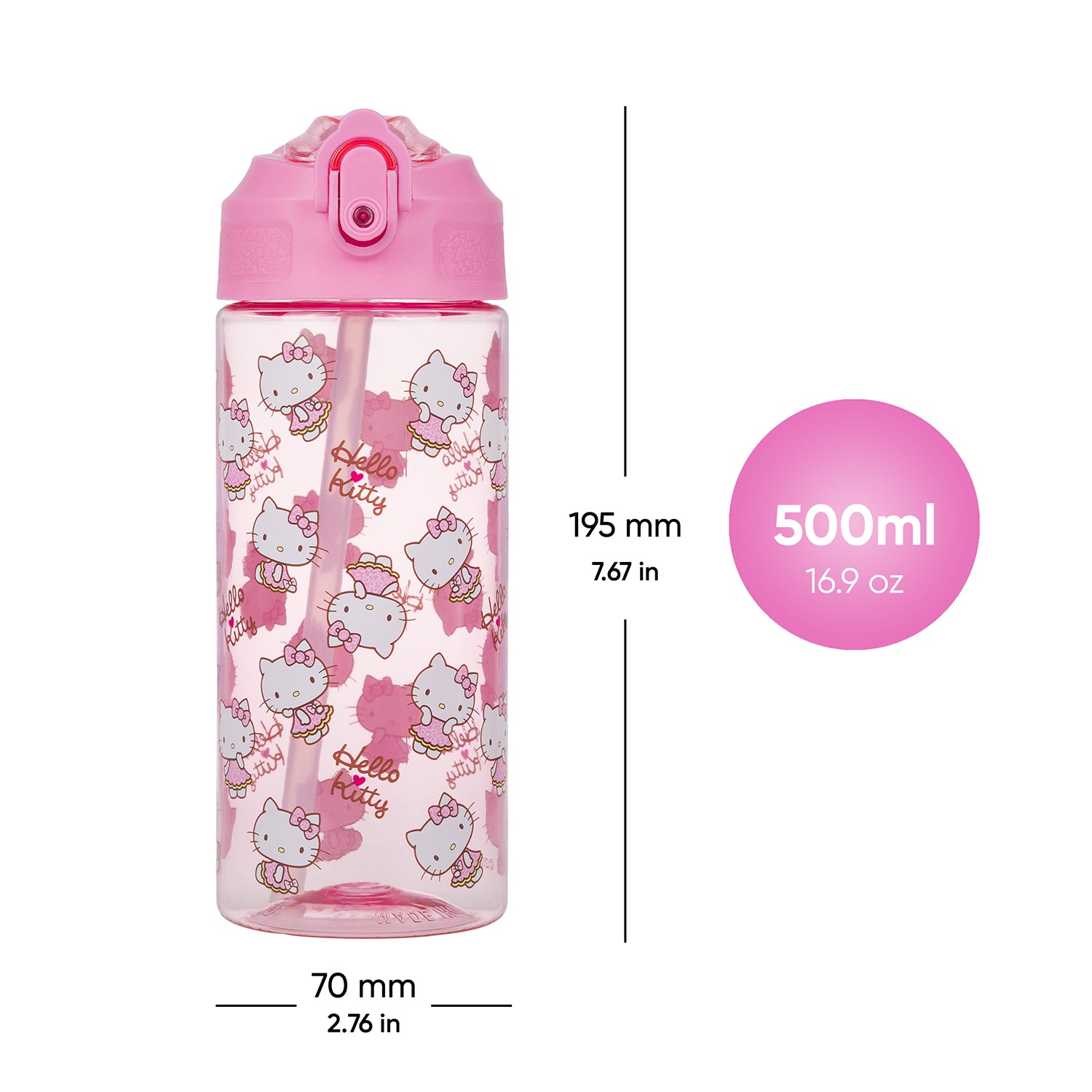 baagl-drinking-bottles-gourde-hello-kitty-500-ml-paille image 5