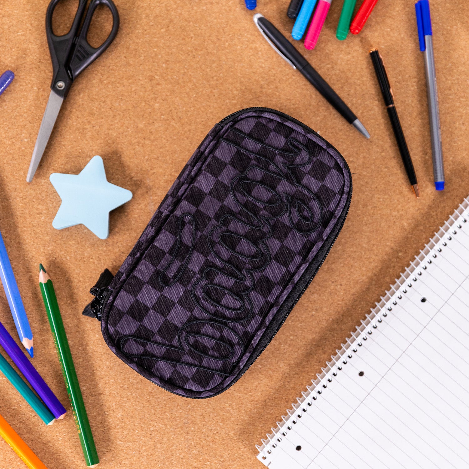 baagl-ska-grey-trousse-scolaire-grise-rigide-vide image 5
