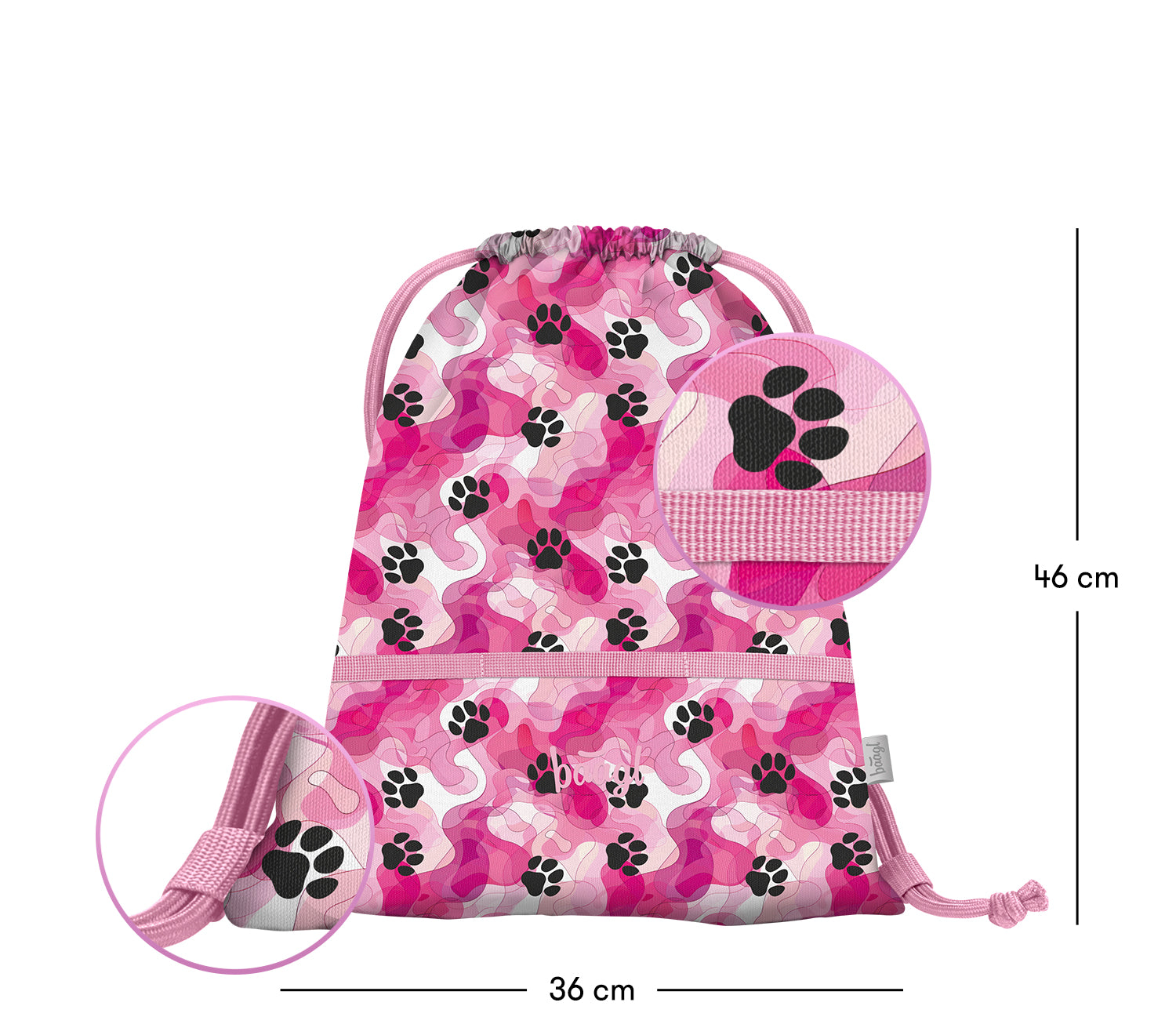 baagl-paws-sac-gym-sport-enfant-cordons-lavable image 3