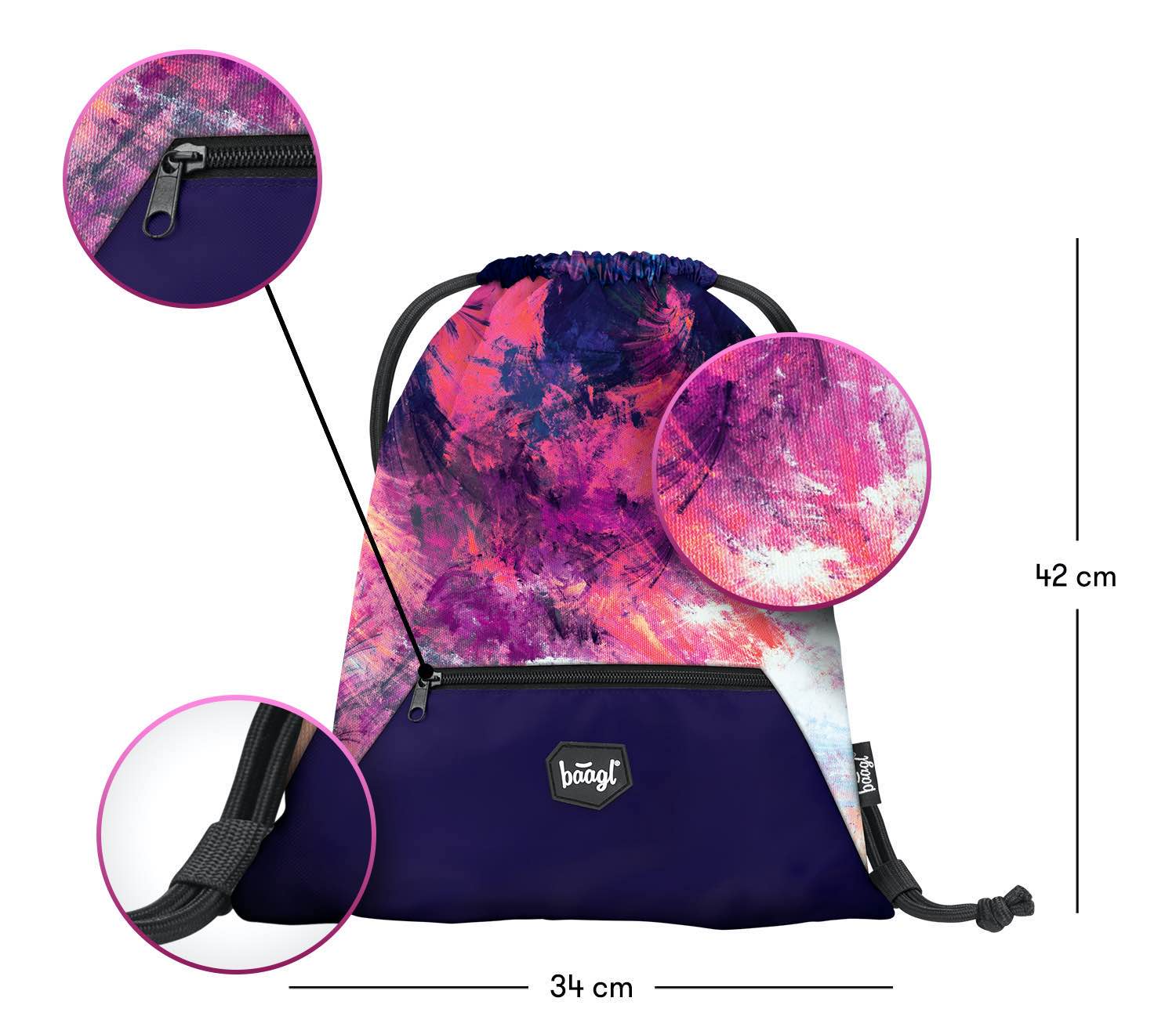 baagl-abstract-sac-gym-poche-zipp-e-lavable image 3