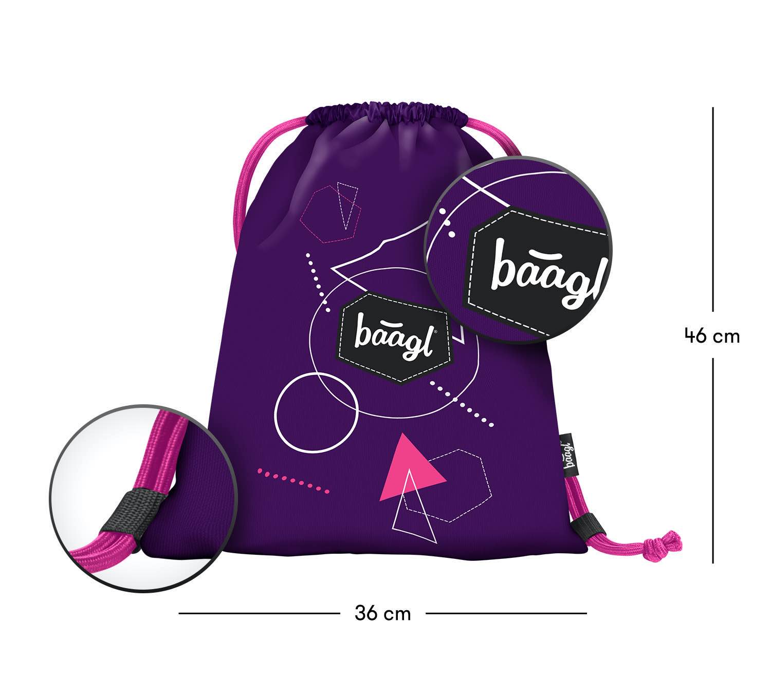 baagl-gym-sacks-logo-violet-sac-gym-cordon-lavable image 3