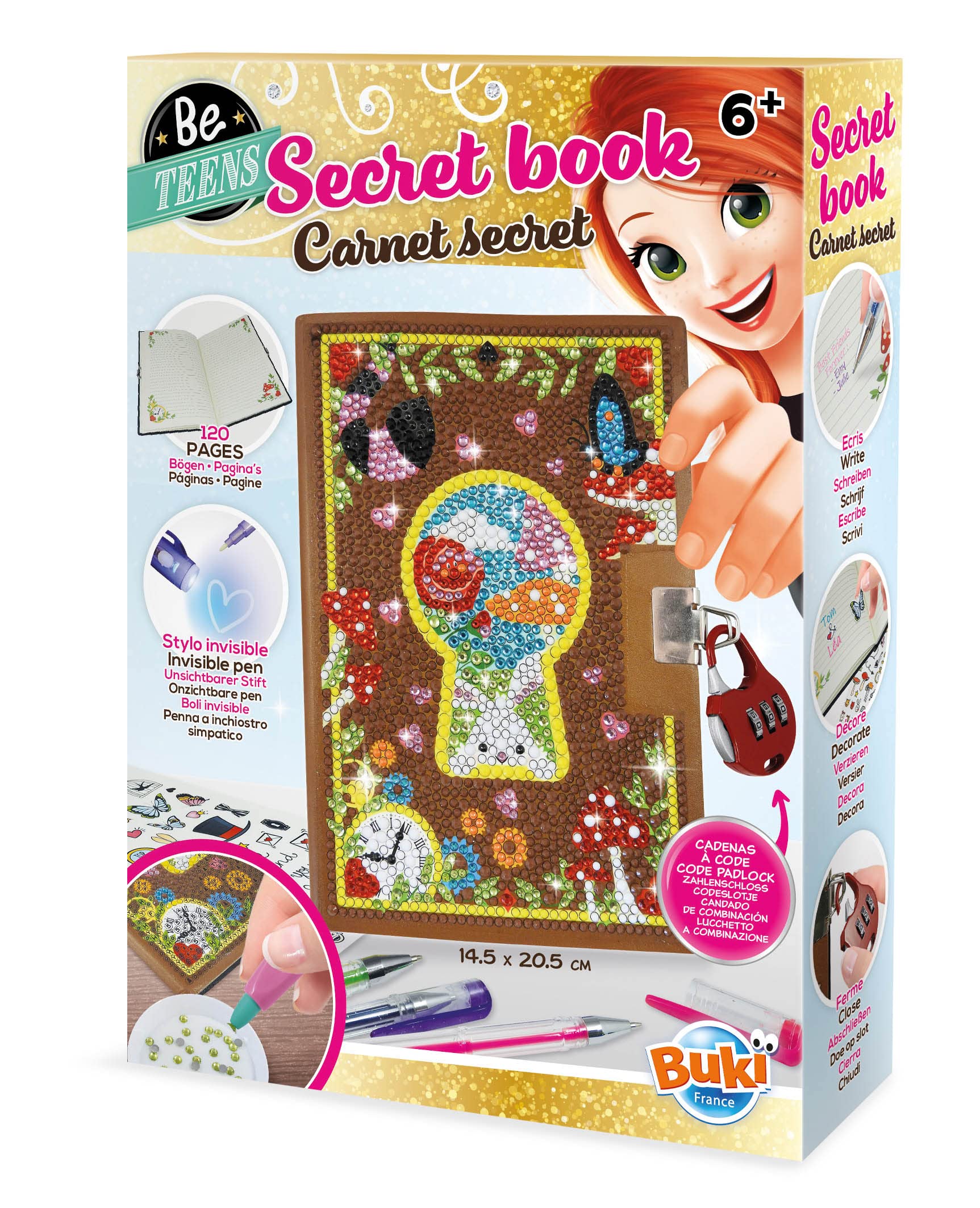 buki-nb003-carnet-secret-cadenas-journal-intime-strass-fille image 1