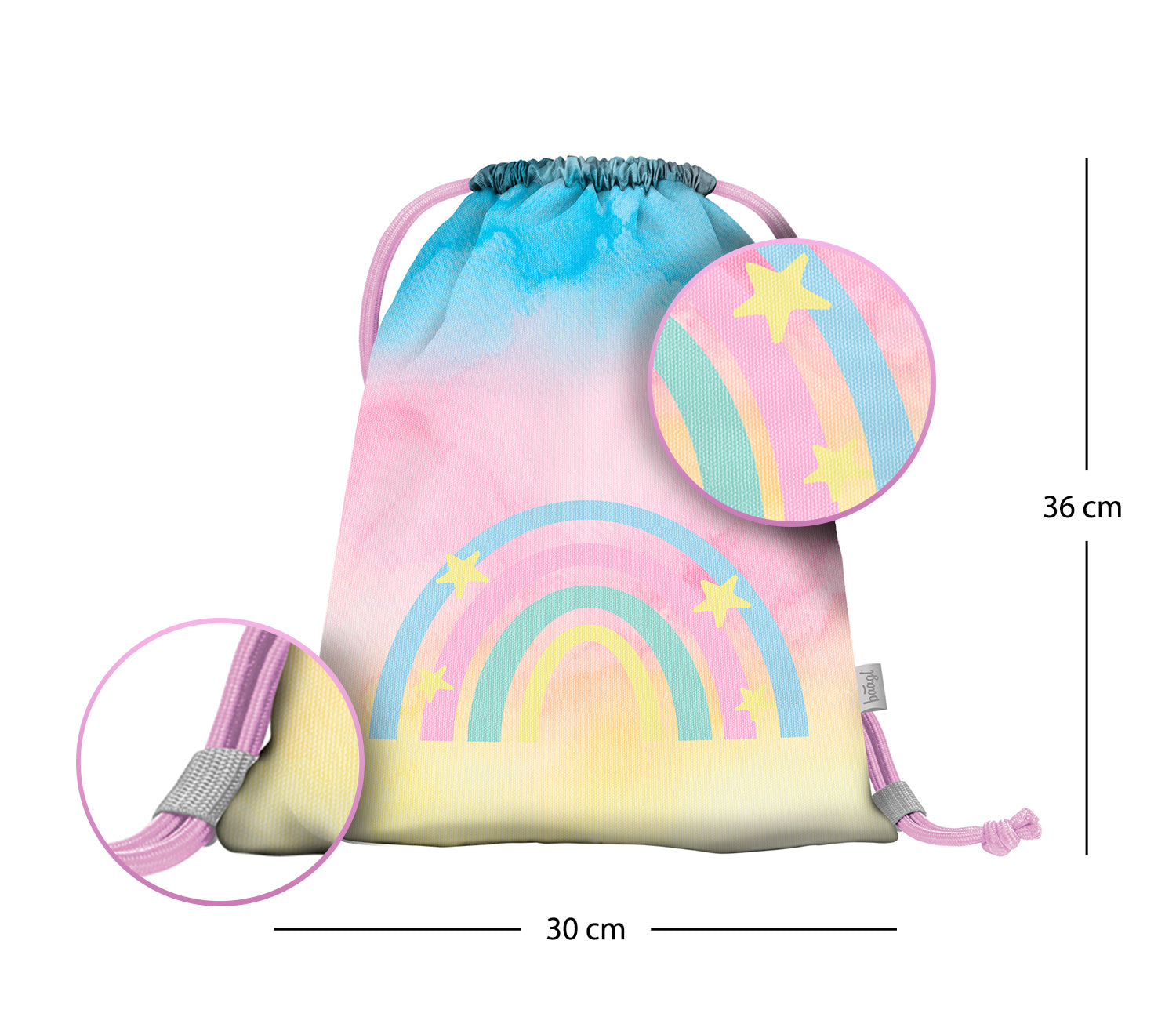 baagl-gym-sacks-sac-sport-rainbow-pr-scolaire-lavable image 3