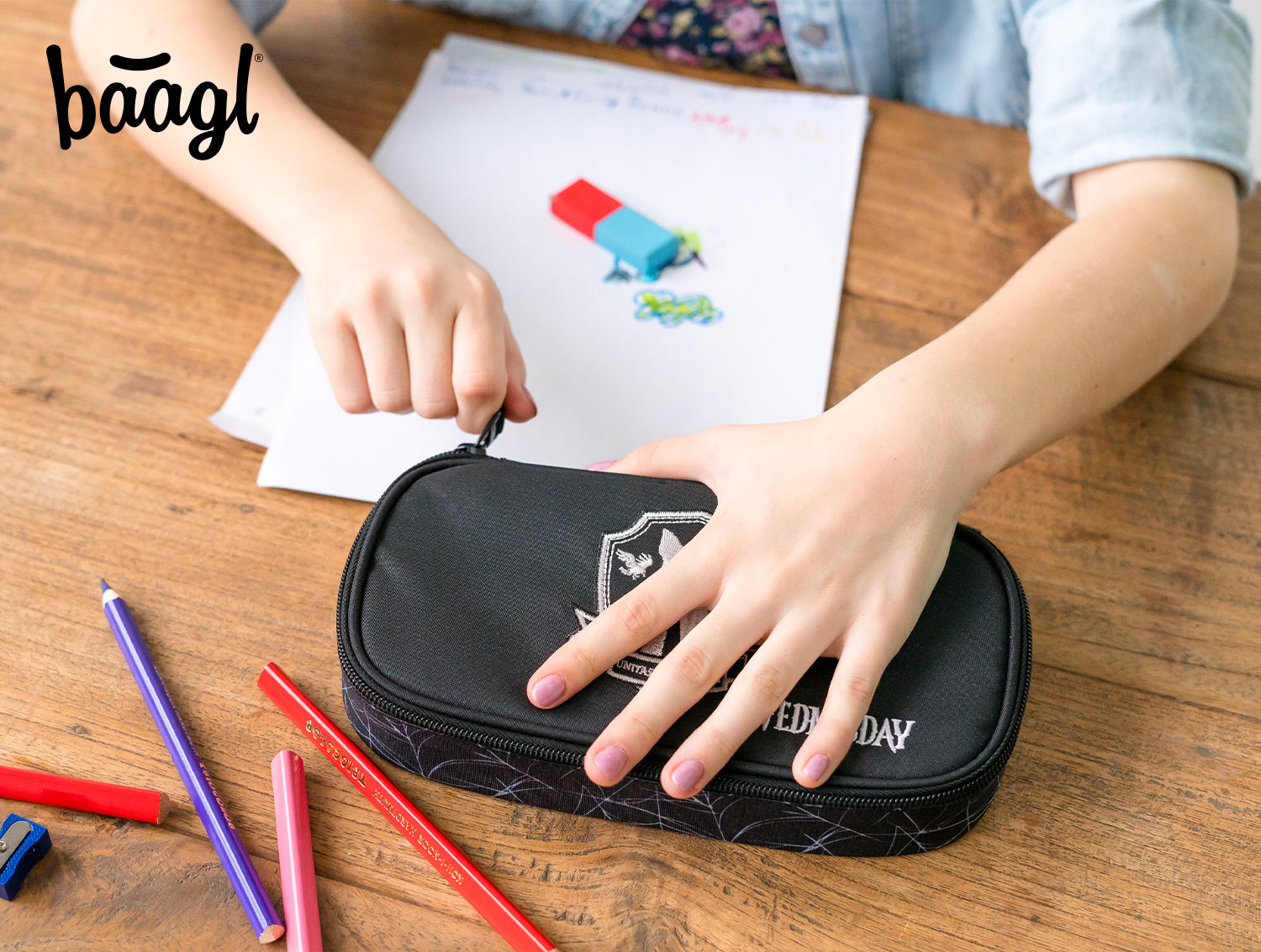 baagl-wednesday-nevermore-trousse-scolaire-vide image 6