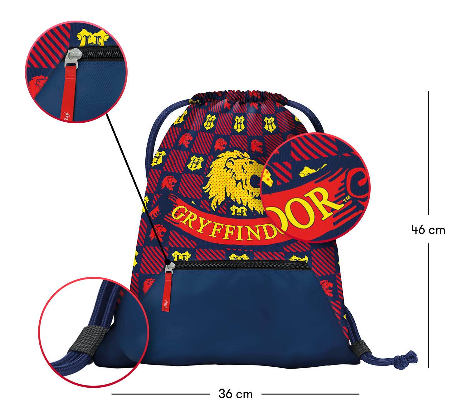 baagl-harry-potter-gryffindor-sac-sport-gym-enfant image 3