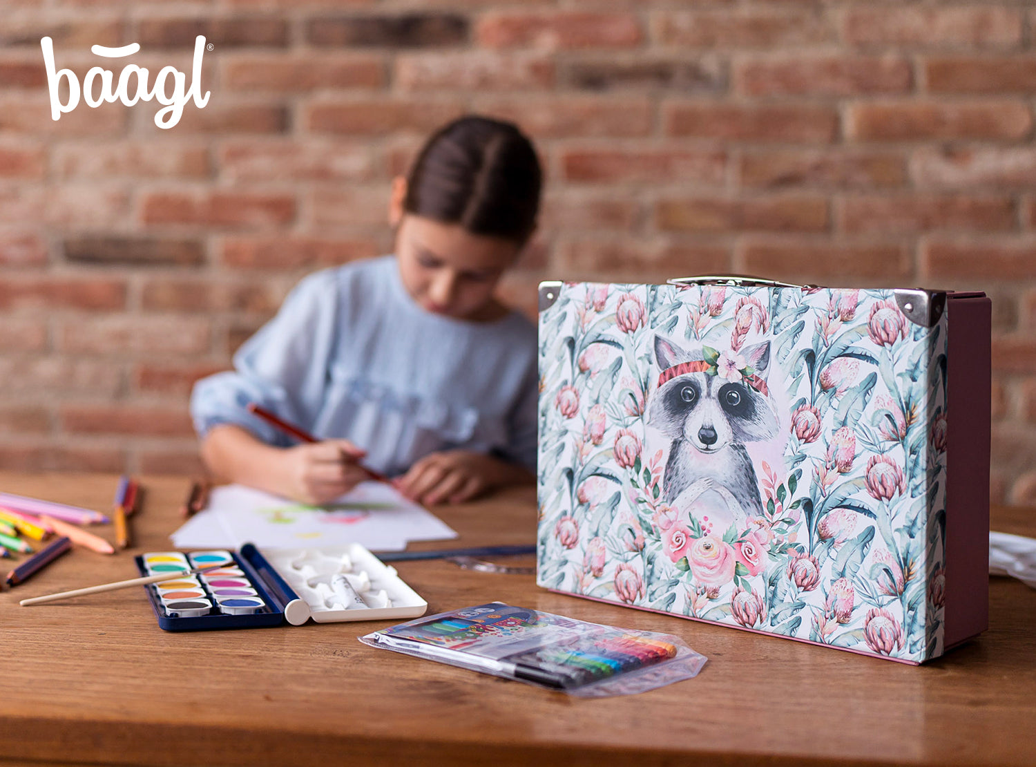 baagl-raccoon-mallette-scolaire-pliable-enfant-raton-laveur image 5