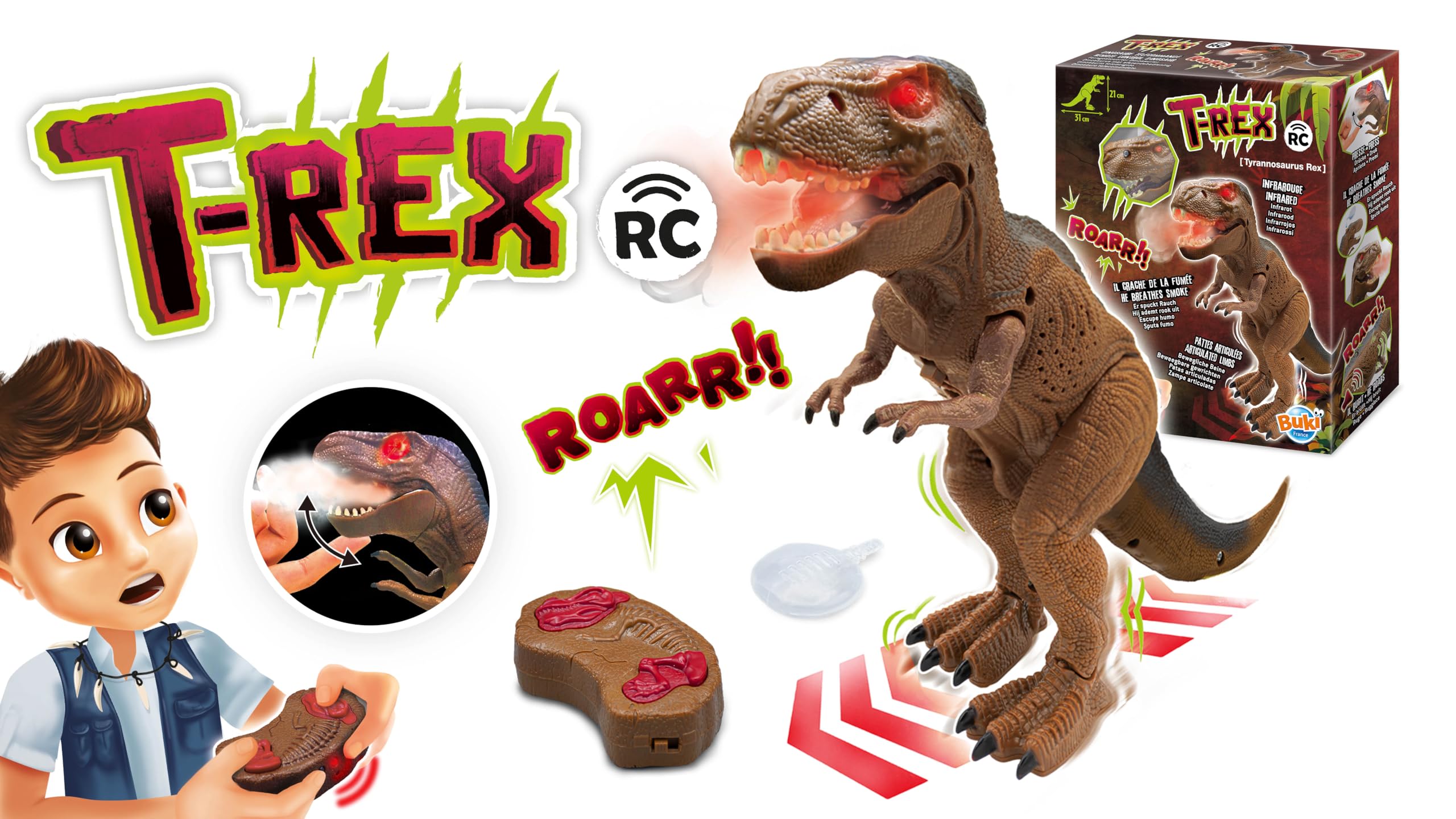 buki-t-rex-rc-dinosaure-t-l-command-fum-e-d-s-5-ans image 7