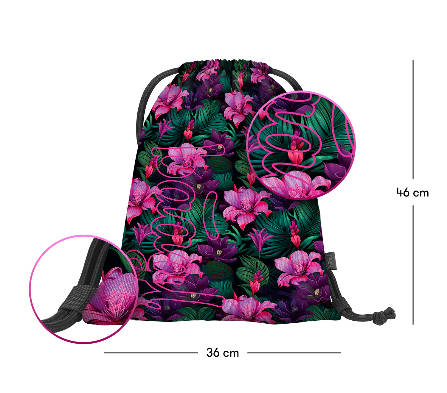 baagl-gym-sacks-paradise-sac-de-gym-enfant-lavable image 3