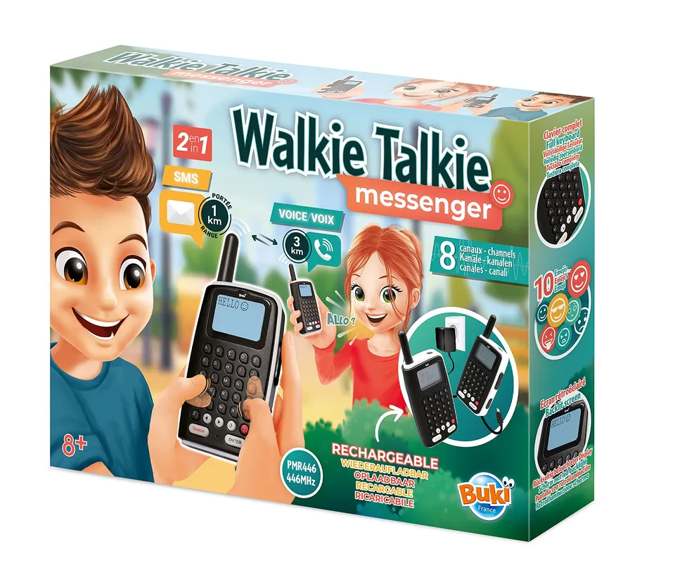 buki-tw04-walkie-talkie-messenger-noir-cran-8-ans image 1