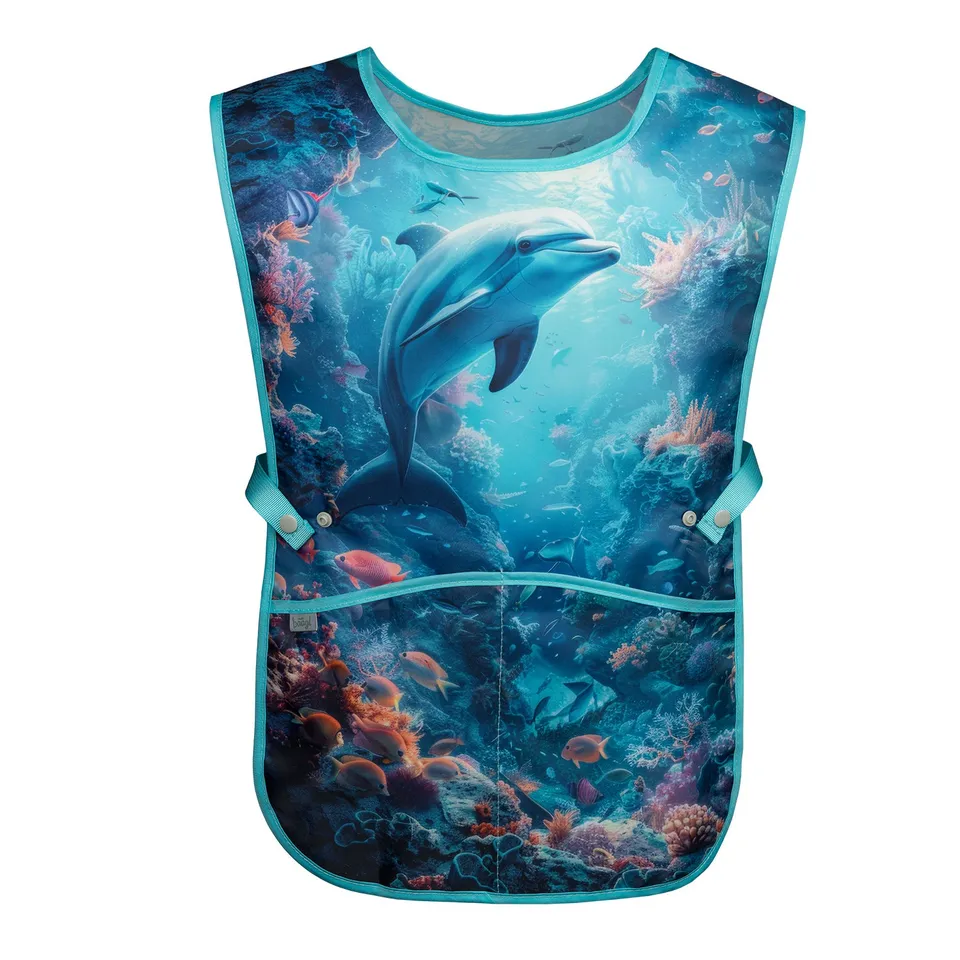 baagl-dolphin-tablier-enfant-dauphin-poches-lavable image 1