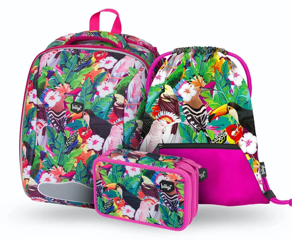 baagl-shelly-toucan-set-cartable-3-pi-ces-fille image 1