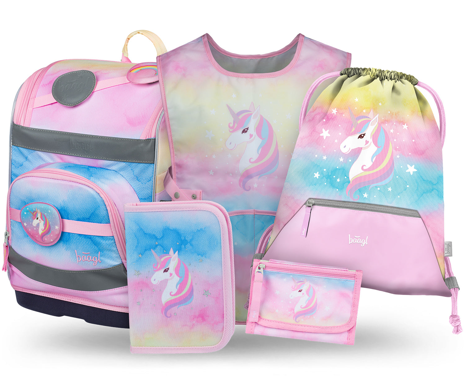 baagl-school-sets-zippy-plus-rainbow-unicorn-ii-cartable-fille image 1