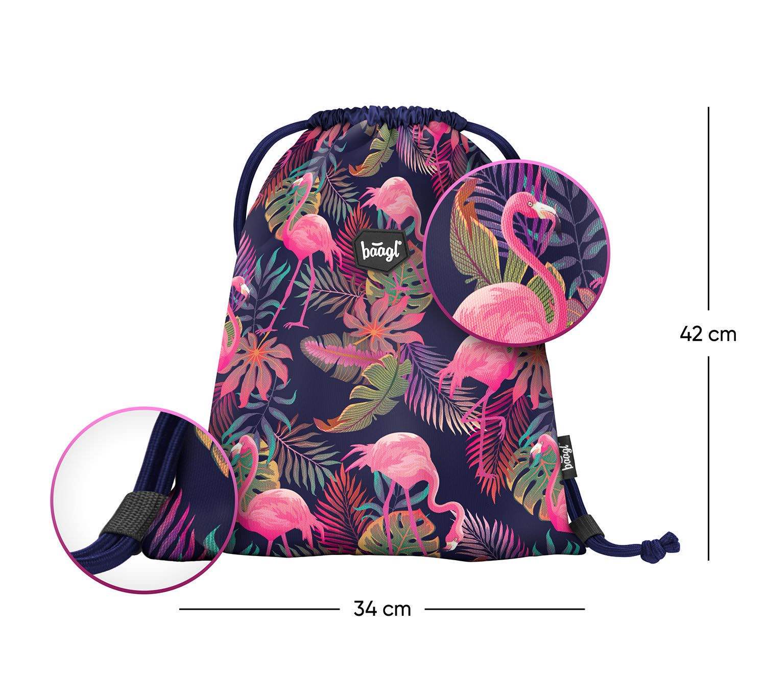baagl-gym-sacks-flamingo-sac-de-gym-flamant-rose image 2