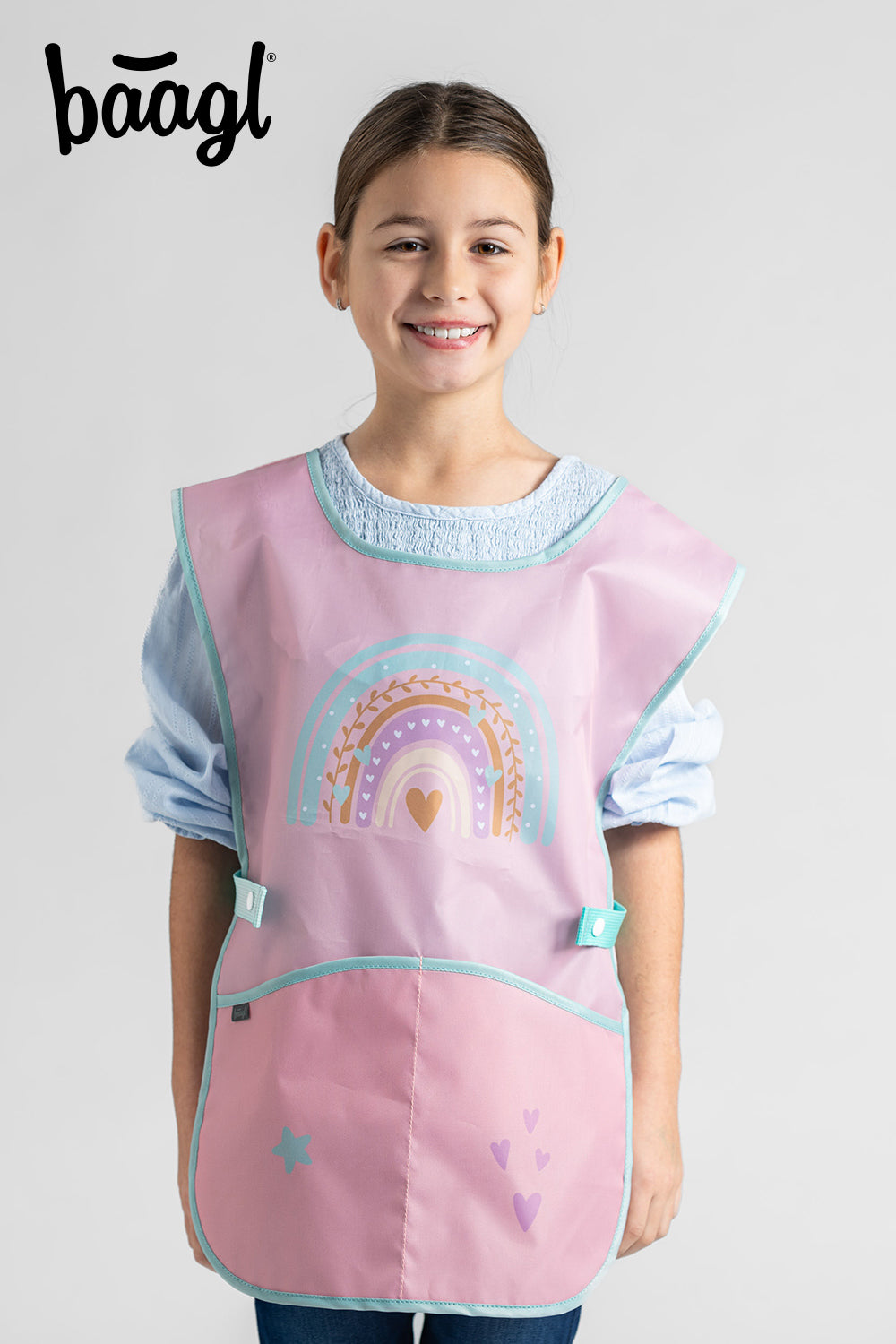 baagl-aprons-tablier-enfant-pink-rainbow-rose-poches image 6