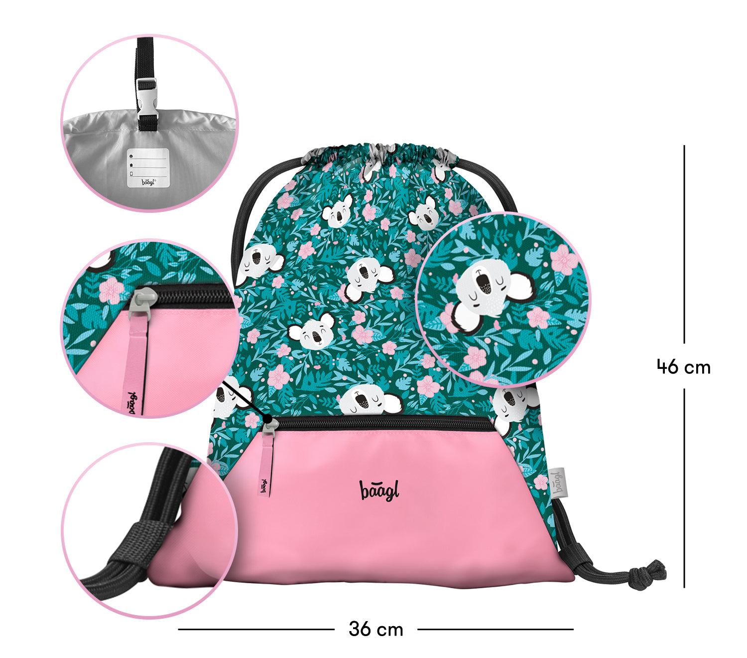 baagl-baby-koala-sac-gym-enfant-poche-zip image 3