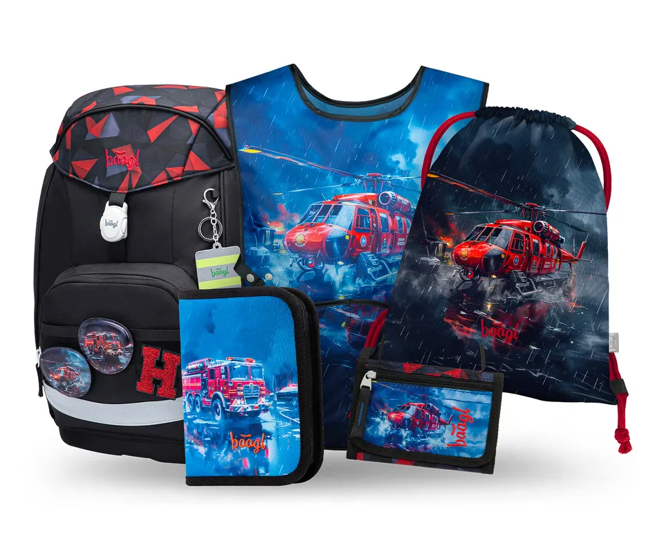 baagl-airy-plus-rescuers-ii-set-cartable-gar-on-pompier image 1