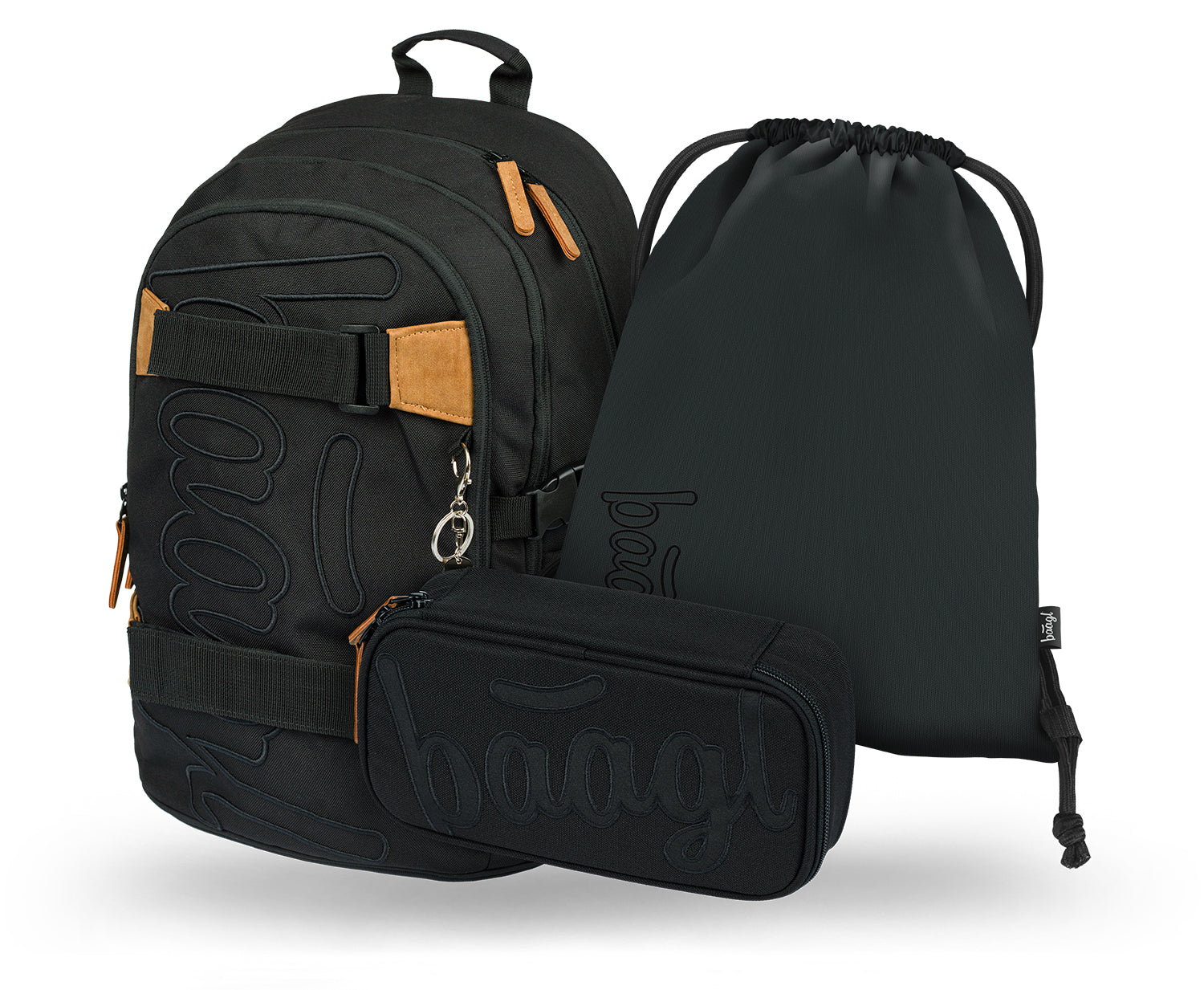 baagl-skate-darkness-ensemble-scolaire-3-pcs-sac-25-l-skateboard image 1