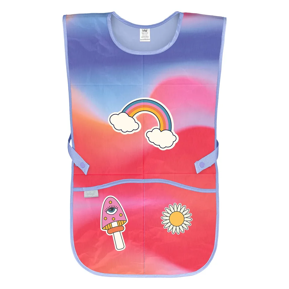 baagl-aprons-tablier-enfant-rainbow-red-lavable-2-poches image 1