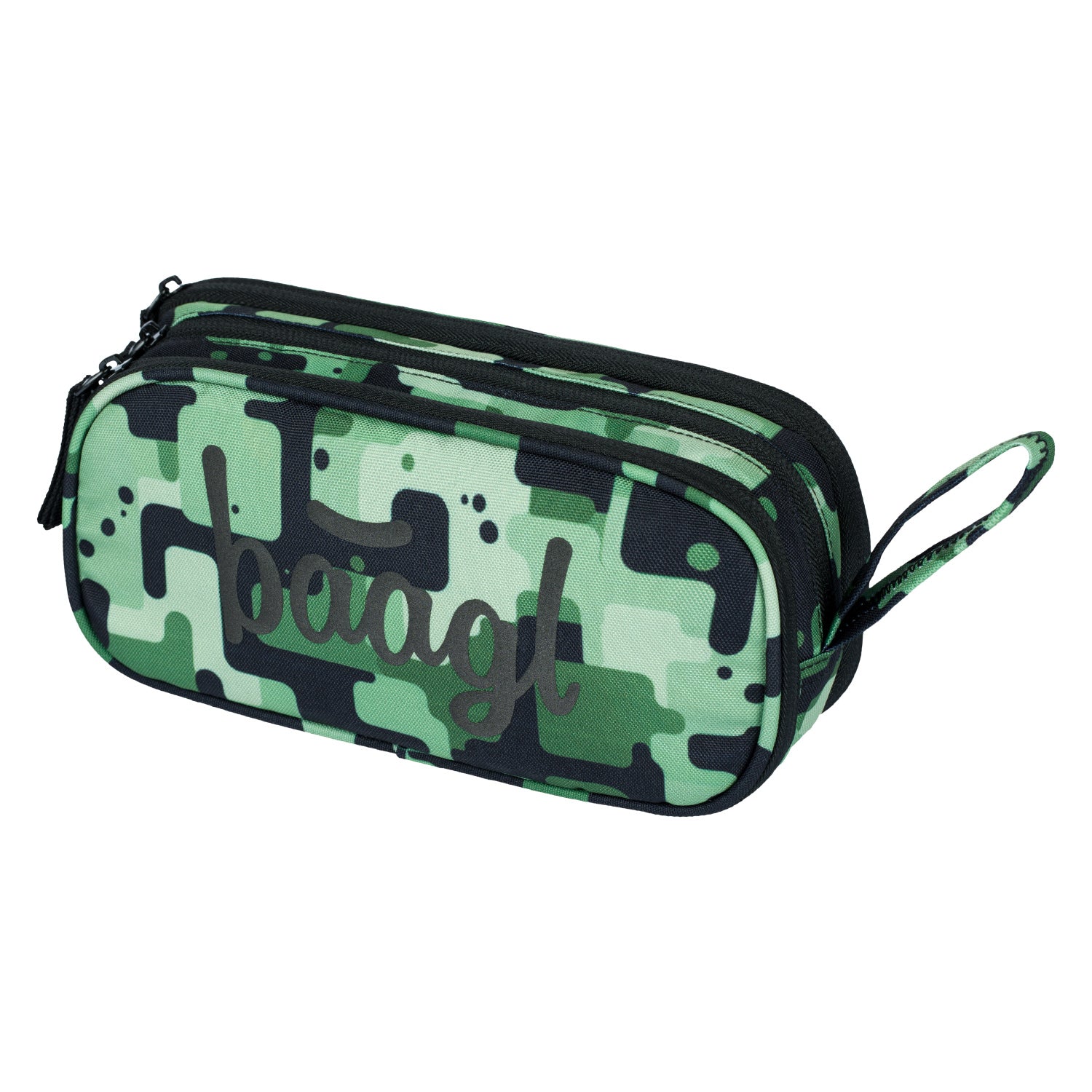 baagl-trousse-tudiante-green-3-compartiments-verte image 1