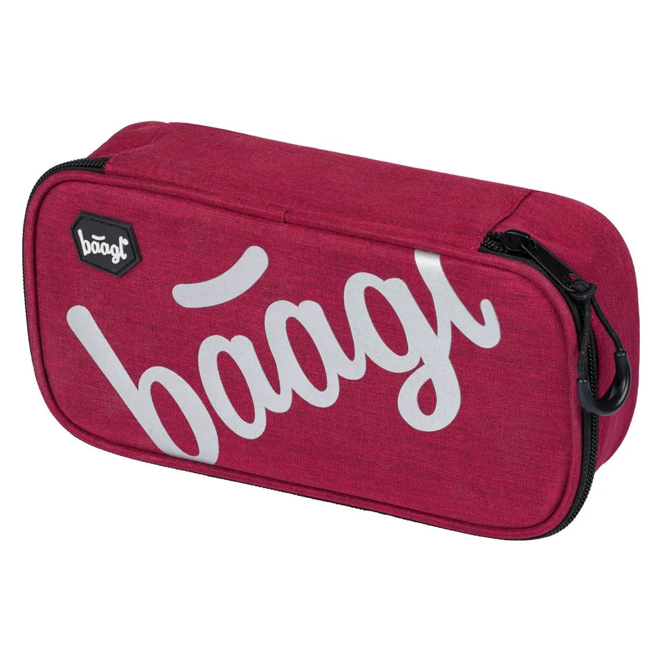baagl-etui-logo-bordeaux-trousse-scolaire-double-rabat image 1