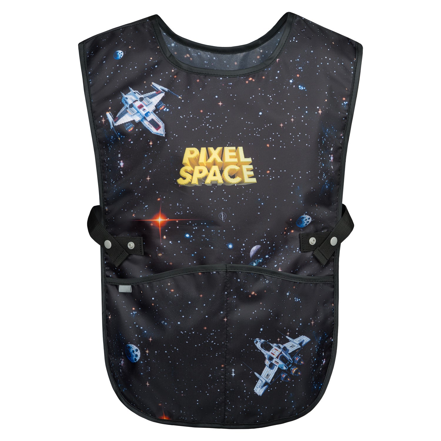 baagl-pixel-space-tablier-enfant-cole-2-poches image 1