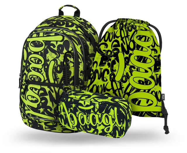 baagl-core-lime-set-scolaire-cartable-25-l-3-pi-ces image 1