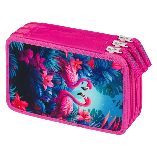baagl-three-tier-trousse-3-compartiments-flamingos-vide image 1