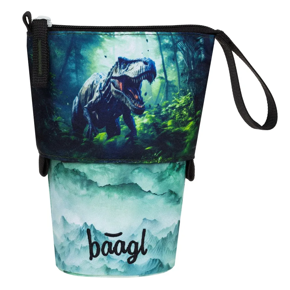 baagl-pop-up-dino-trousse-scolaire-pot-crayons-recycl-e image 1
