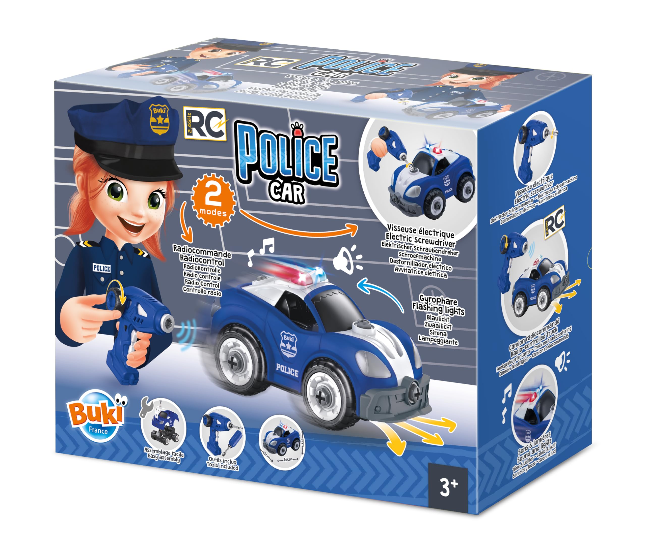 buki-radiocommand-s-voiture-police-rc-construire-gyrophare image 2