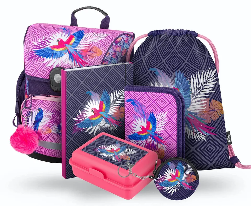baagl-school-sets-parrot-ii-cartable-set-3-pi-ces-perroquet image 1