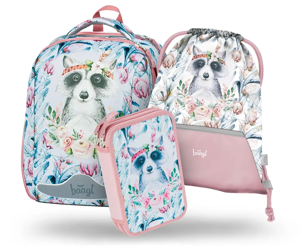 baagl-shelly-raccoon-ensemble-scolaire-3-pi-ces image 1
