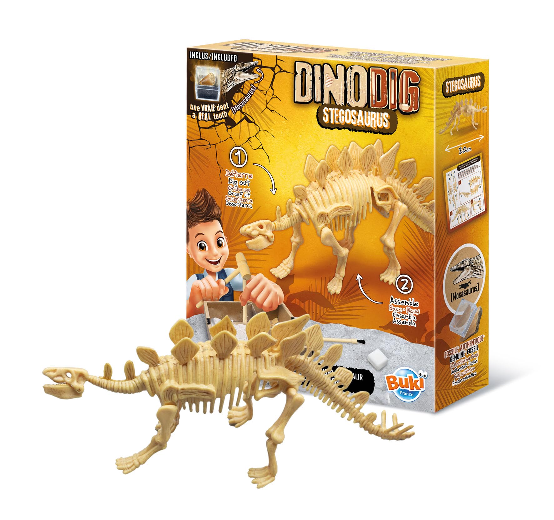 buki-science-dino-dig-stegosaurus-squelette-d-terrer-20-cm image 2