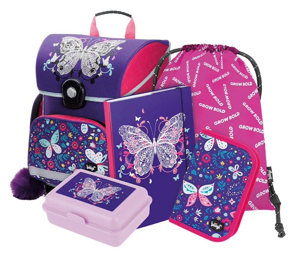 baagl-butterfly-ii-set-cartable-18-l-fille-primaire image 1