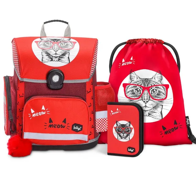 baagl-school-sets-cat-cartable-ensemble-3-pi-ces-fille-cp image 1