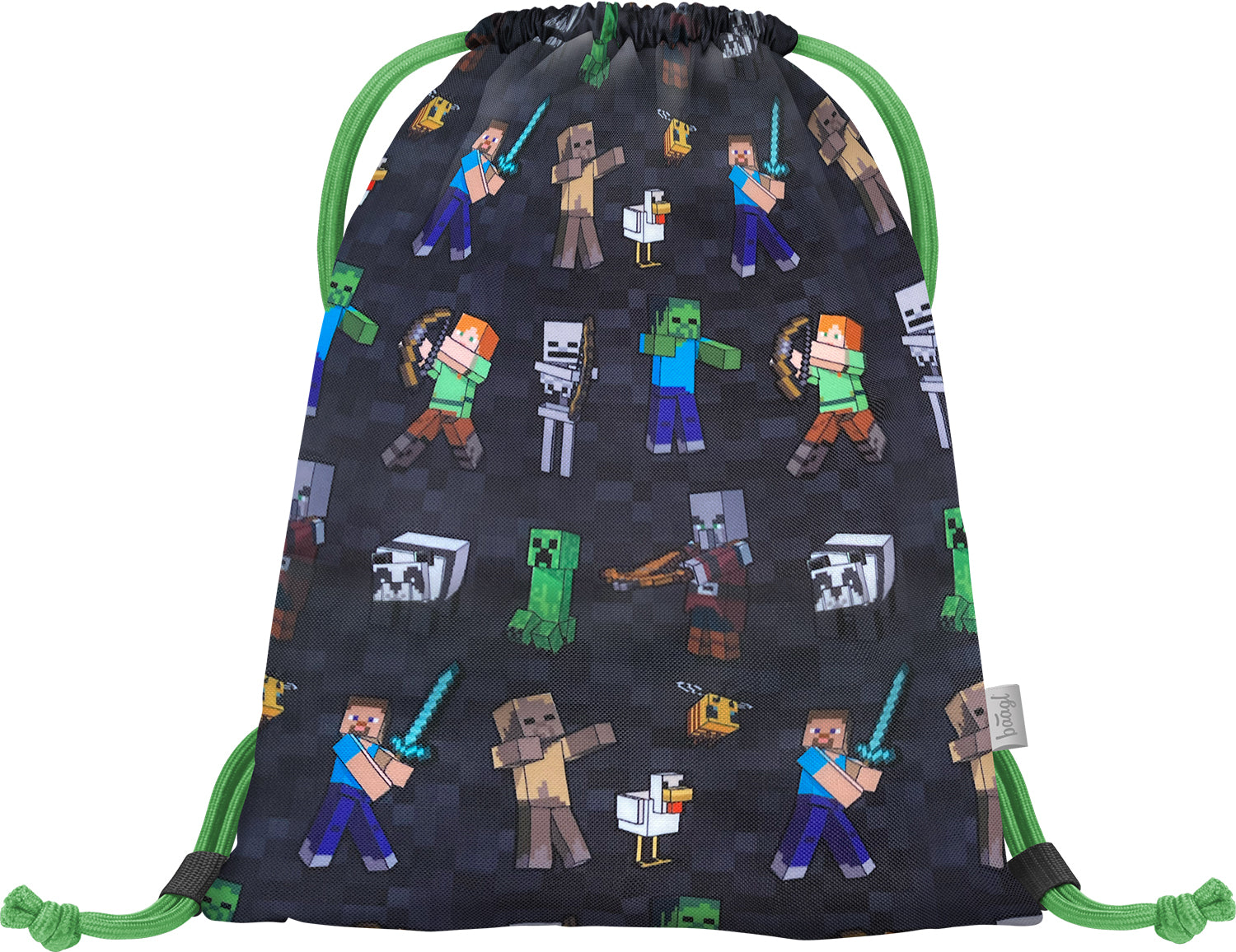 baagl-gym-sacks-minecraft-sac-de-gym-mousqueton-lavable image 2