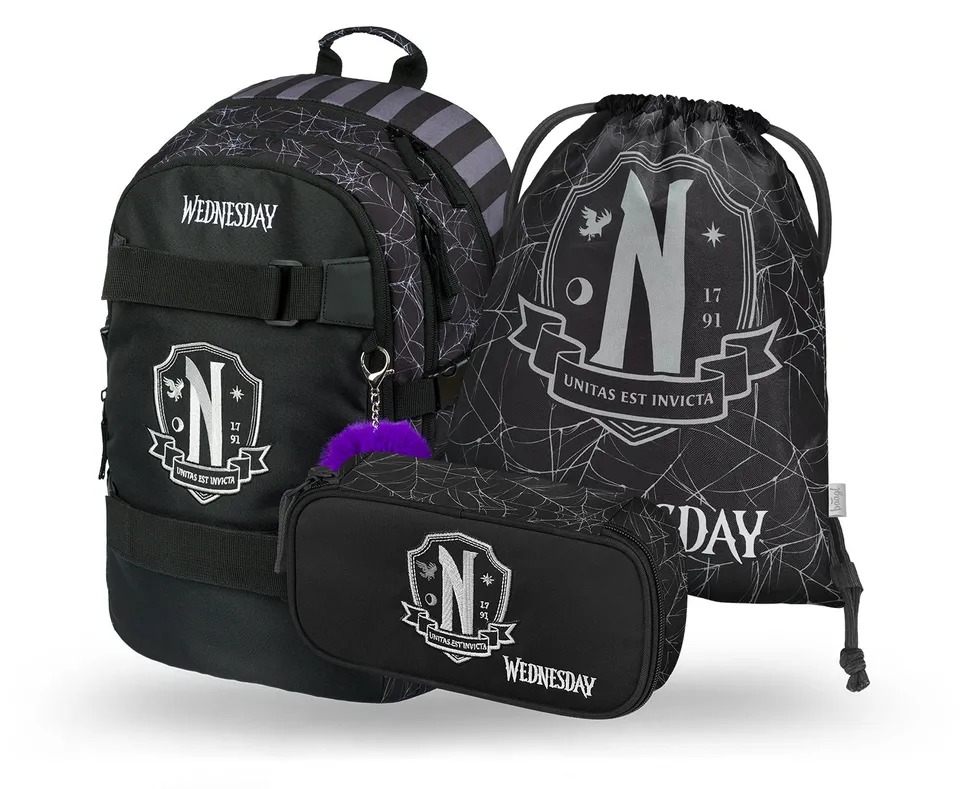 baagl-school-sets-ensemble-skate-wednesday-nevermore-3-pcs image 1